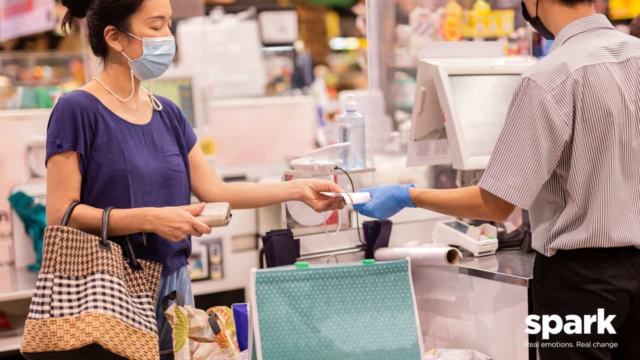 Shoppers regularly bring their own bags to the supermarket