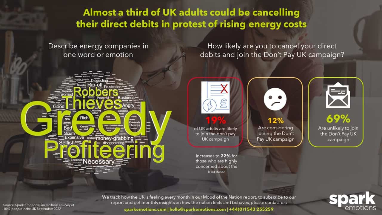 UK adults see energy companies negatively, the describe them as Greedy and Profiteering 